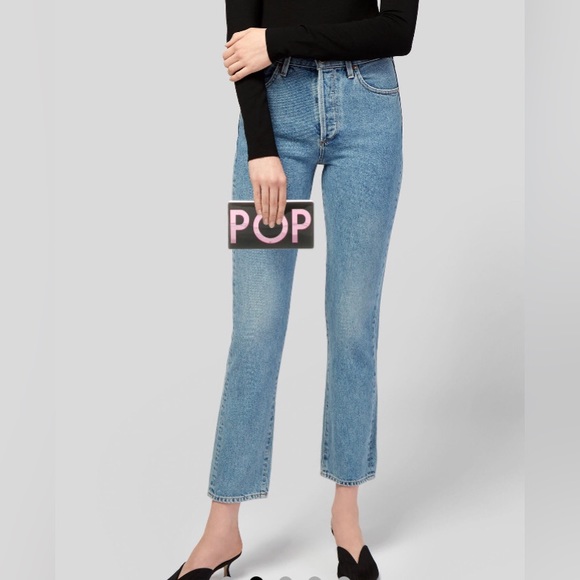 Edie Parker Jean Clutch with Pink POP" at front - Picture 12 of 12